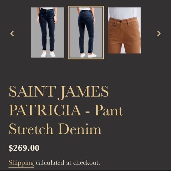 Saint James Patricia Medium Blue Stretch Denim Pants - Picture 16 of 16